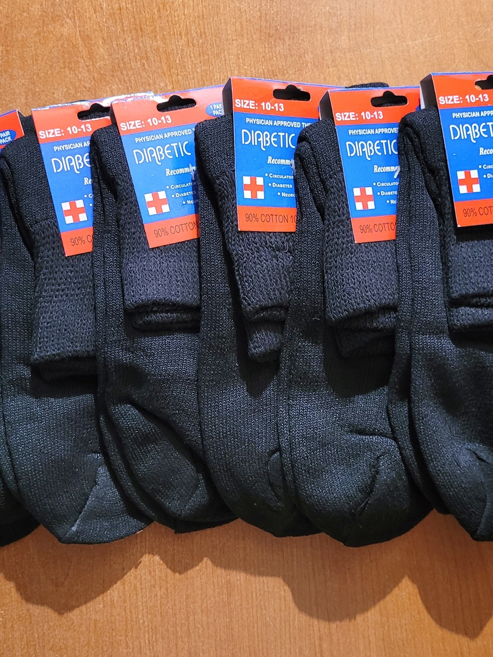 Diabetic Men's Gray Crew Socks - Size 10-13 New
